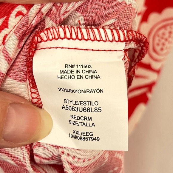 NWT Lily Rose Dress Women's XXL Red Cream Floral Summer Lightweight Flowy Maxi‎ - Picture 10 of 16